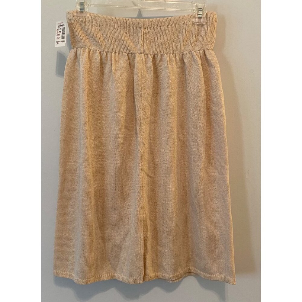 Vintage Laura by Alyzia Skirt Set Beige Short Sleeve Top Buttons Knit 14 Petite - Picture 5 of 16